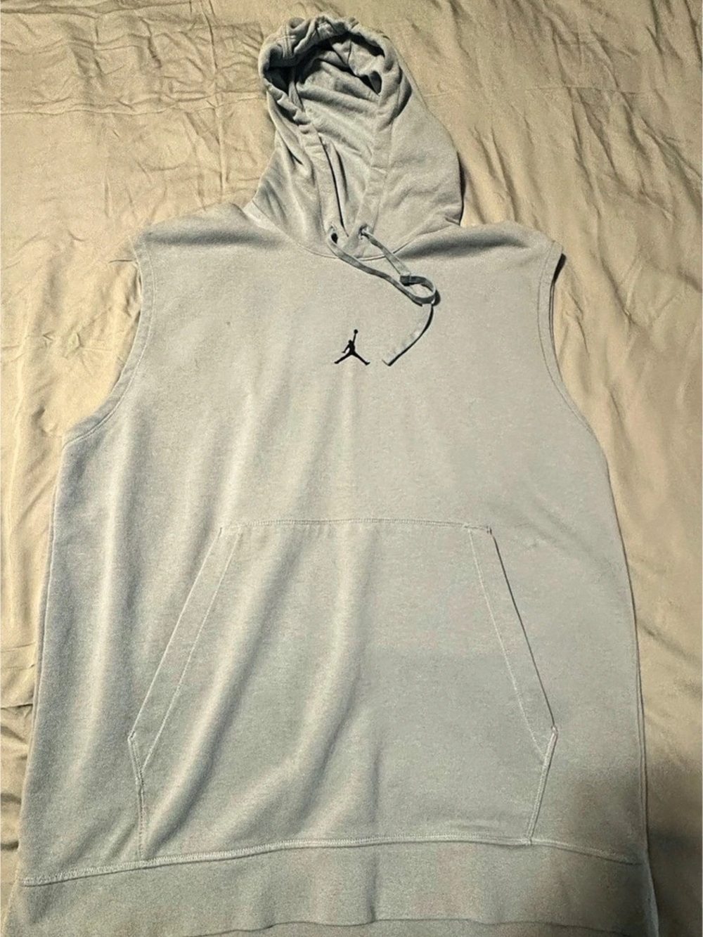 Jordan Nike Dri-FIT Sleeveless Hoodie Men’s Large Oversized Gray NWOT